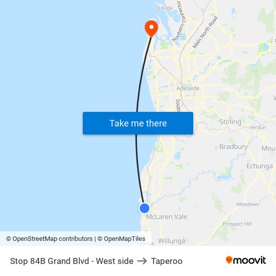 Stop 84B Grand Blvd - West side to Taperoo map