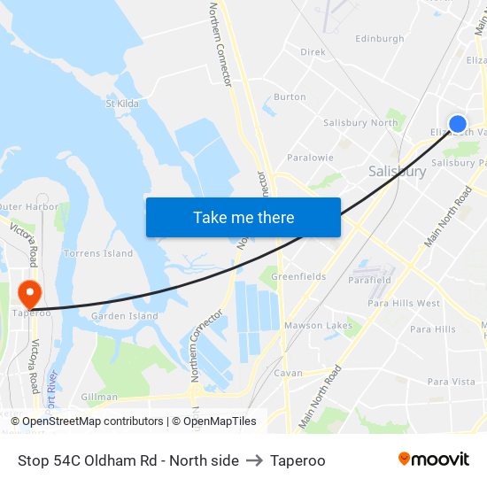 Stop 54C Oldham Rd - North side to Taperoo map