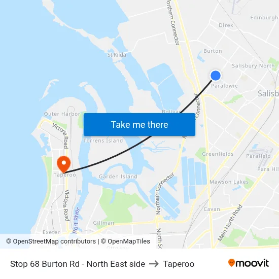 Stop 68 Burton Rd - North East side to Taperoo map