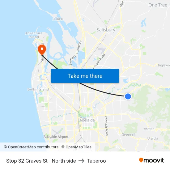 Stop 32 Graves St - North side to Taperoo map