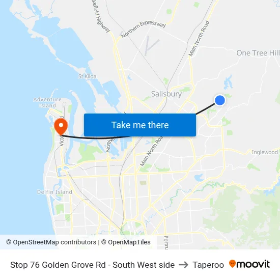 Stop 76 Golden Grove Rd - South West side to Taperoo map
