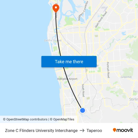 Zone C Flinders University Interchange to Taperoo map