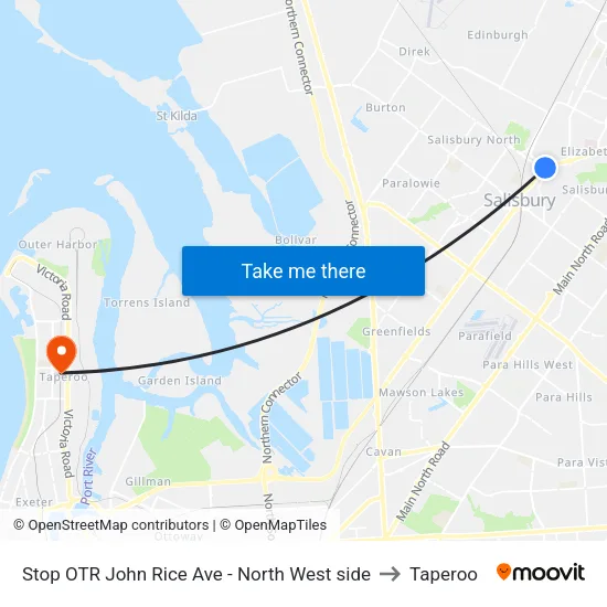 Stop OTR John Rice Ave - North West side to Taperoo map