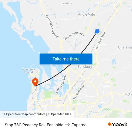 Stop 78C Peachey Rd - East side to Taperoo map