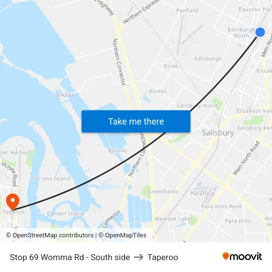 Stop 69 Womma Rd - South side to Taperoo map