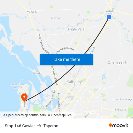 Stop 146 Gawler to Taperoo map