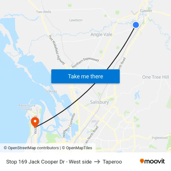 Stop 169 Jack Cooper Dr - West side to Taperoo map