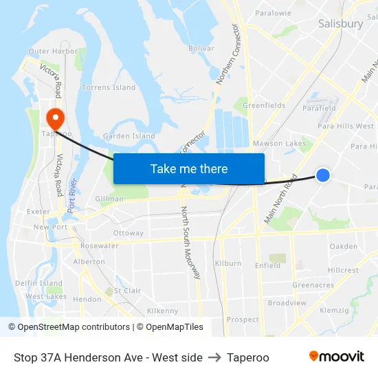 Stop 37A Henderson Ave - West side to Taperoo map