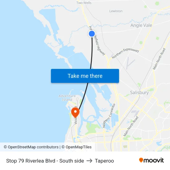 Stop 79 Riverlea Blvd - South side to Taperoo map