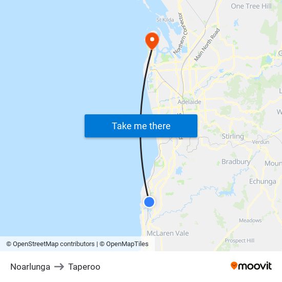 Noarlunga to Taperoo map
