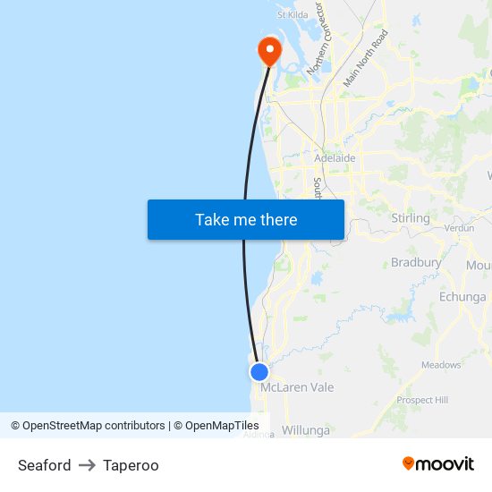 Seaford to Taperoo map