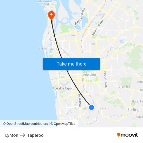 Lynton to Taperoo map