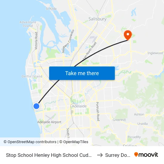 Stop School Henley High School Cudmore Tce to Surrey Downs map