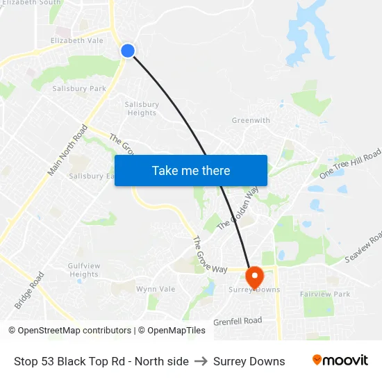 Stop 53 Black Top Rd - North side to Surrey Downs map