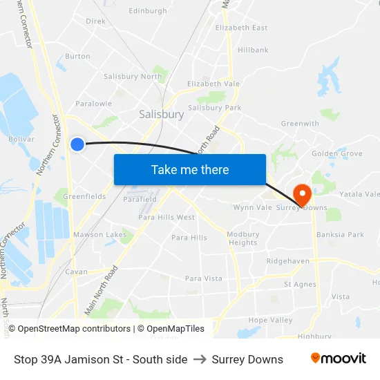 Stop 39A Jamison St - South side to Surrey Downs map