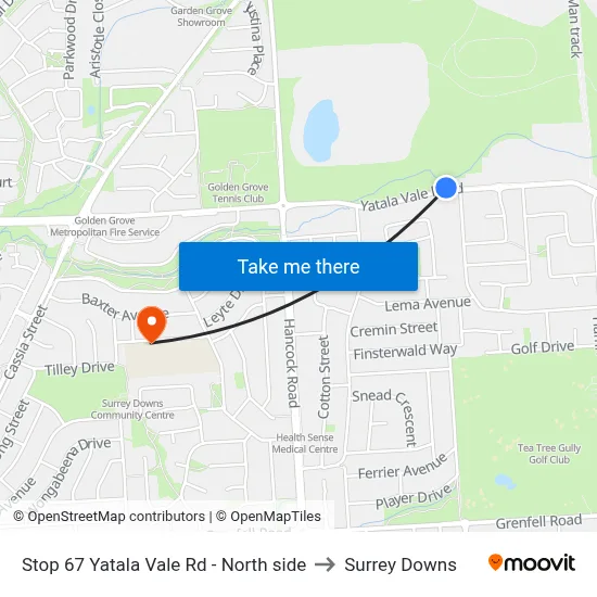 Stop 67 Yatala Vale Rd - North side to Surrey Downs map