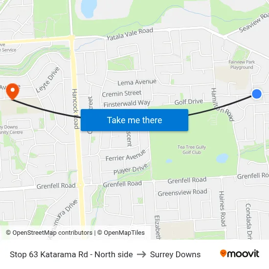 Stop 63 Katarama Rd - North side to Surrey Downs map