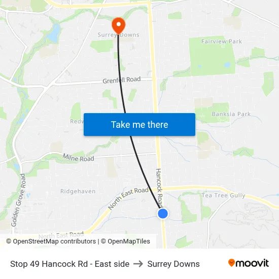 Stop 49 Hancock Rd - East side to Surrey Downs map