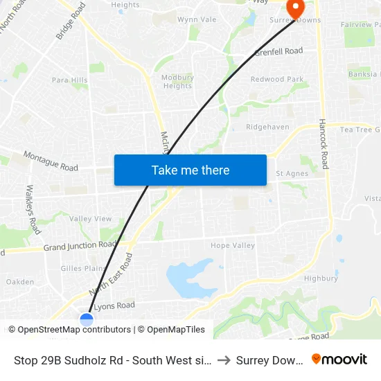 Stop 29B Sudholz Rd - South West side to Surrey Downs map