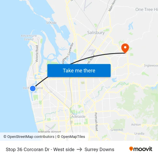 Stop 36 Corcoran Dr - West side to Surrey Downs map