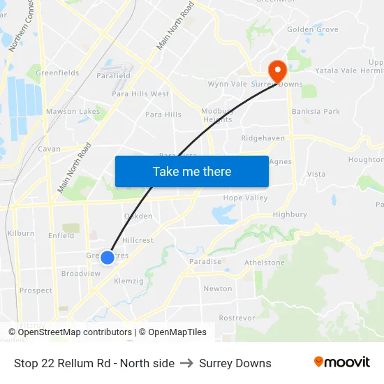 Stop 22 Rellum Rd - North side to Surrey Downs map