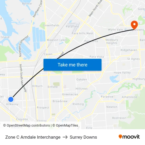 Zone C Arndale Interchange to Surrey Downs map