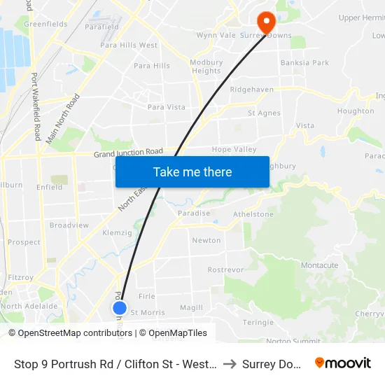 Stop 9 Portrush Rd / Clifton St - West side to Surrey Downs map