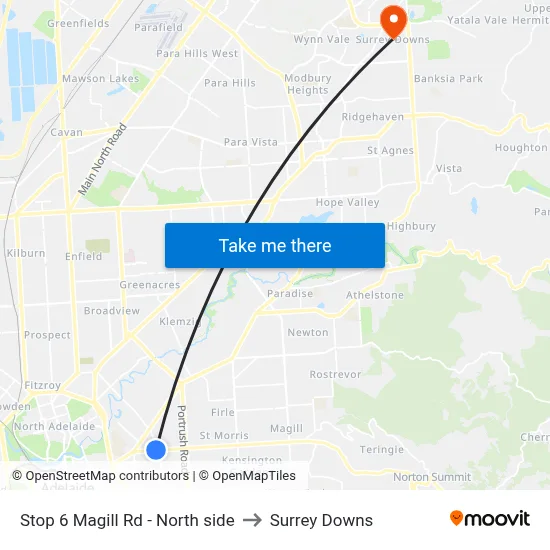 Stop 6 Magill Rd - North side to Surrey Downs map
