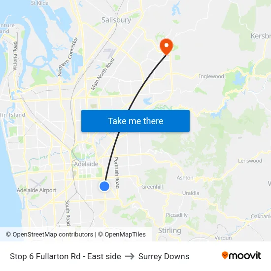 Stop 6 Fullarton Rd - East side to Surrey Downs map
