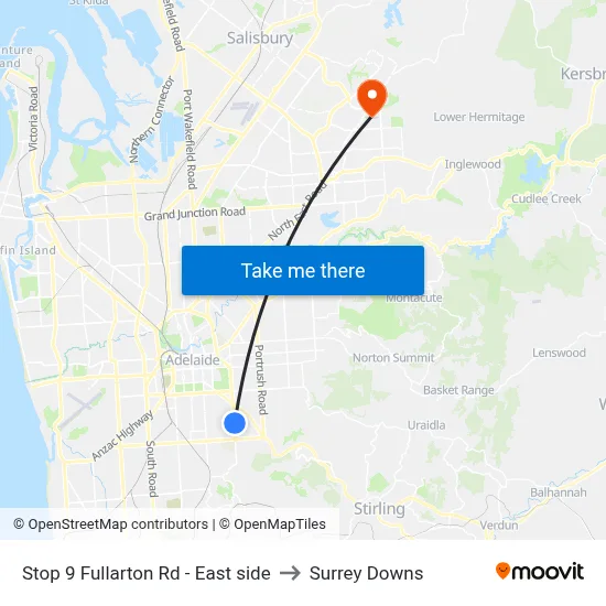Stop 9 Fullarton Rd - East side to Surrey Downs map