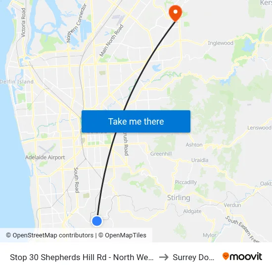 Stop 30 Shepherds Hill Rd - North West side to Surrey Downs map