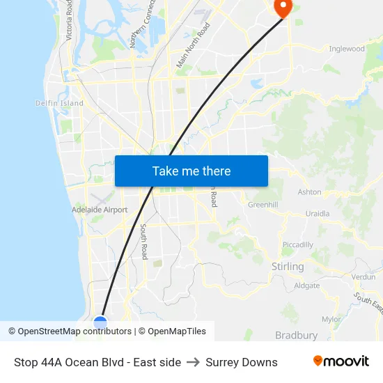 Stop 44A Ocean Blvd - East side to Surrey Downs map