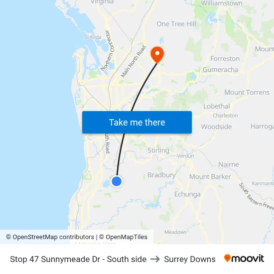 Stop 47 Sunnymeade Dr - South side to Surrey Downs map