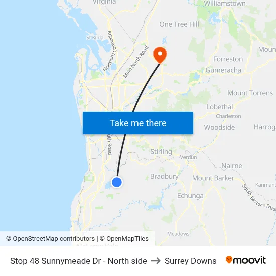 Stop 48 Sunnymeade Dr - North side to Surrey Downs map