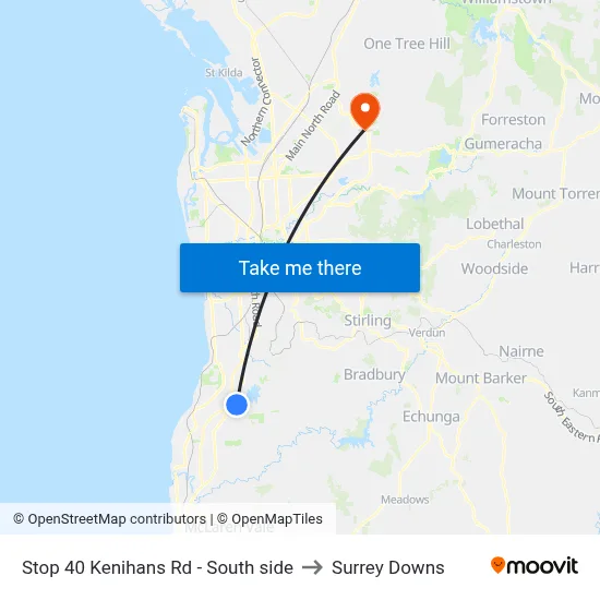 Stop 40 Kenihans Rd - South side to Surrey Downs map