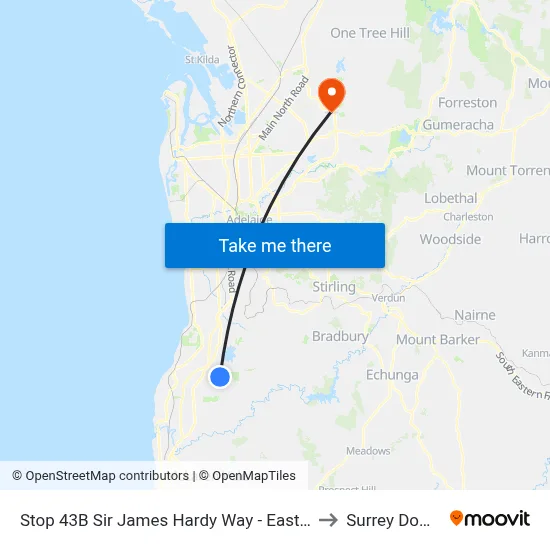 Stop 43B Sir James Hardy Way - East side to Surrey Downs map