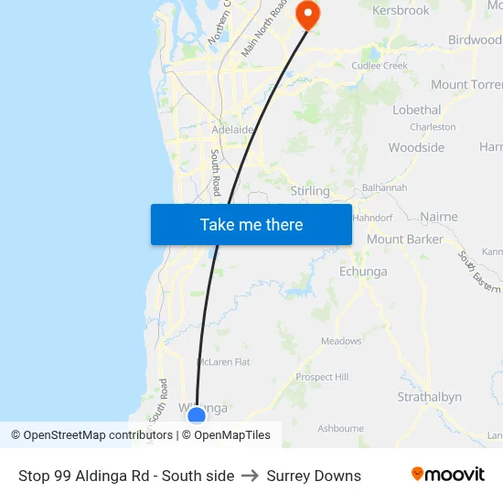 Stop 99 Aldinga Rd - South side to Surrey Downs map