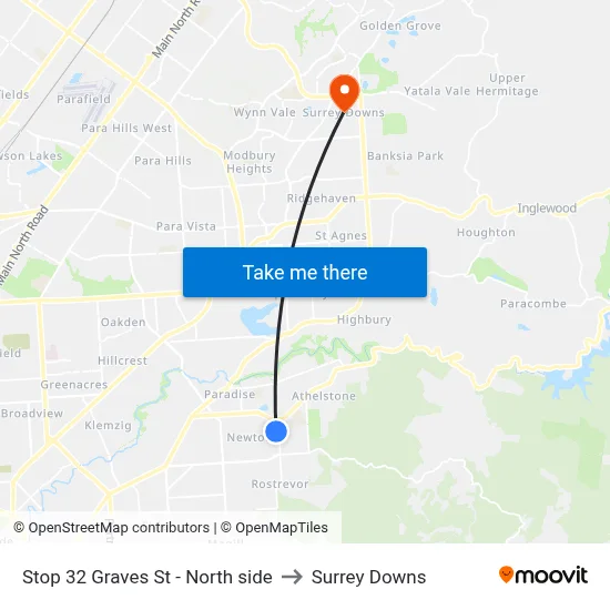 Stop 32 Graves St - North side to Surrey Downs map