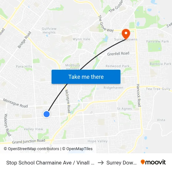 Stop School Charmaine Ave / Vinall Rd to Surrey Downs map
