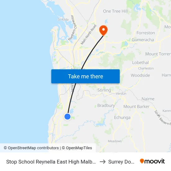 Stop School Reynella East High Malbeck Dr to Surrey Downs map