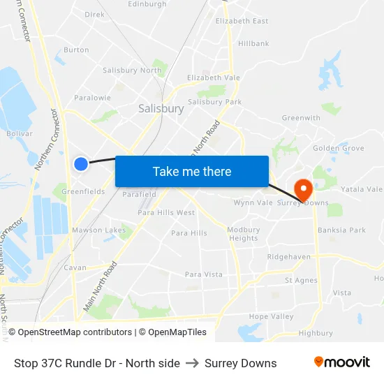 Stop 37C Rundle Dr - North side to Surrey Downs map