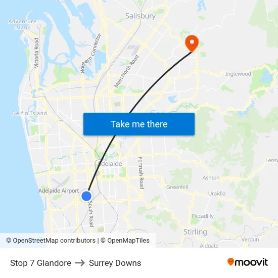 Stop 7 Glandore to Surrey Downs map