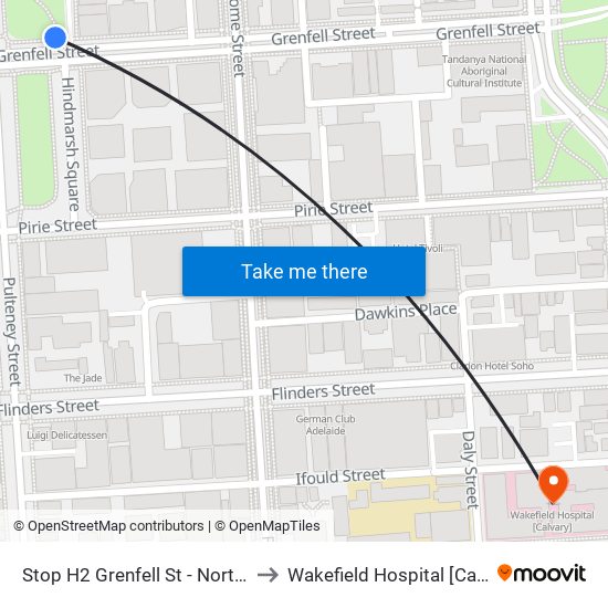 Stop H2 Grenfell St - North side to Wakefield Hospital [Calvary] map