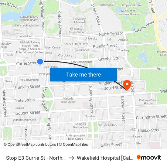 Stop E3 Currie St - North side to Wakefield Hospital [Calvary] map
