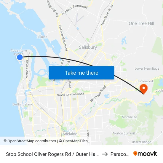 Stop School Oliver Rogers Rd / Outer Harbor Railway to Paracombe map