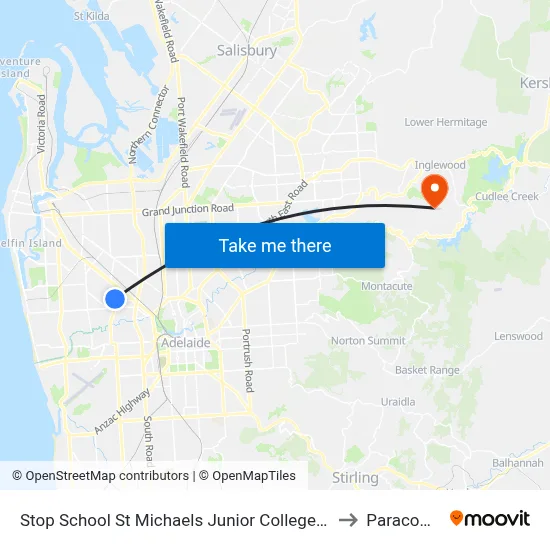 Stop School St Michaels Junior College East Av to Paracombe map