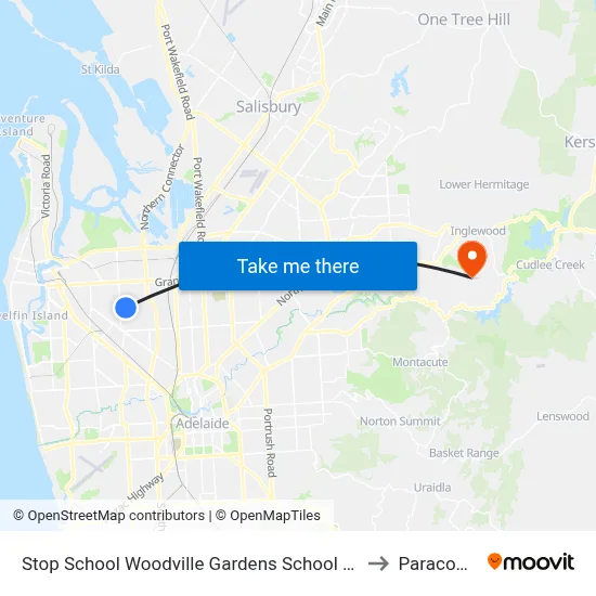 Stop School Woodville Gardens School Ridley Gr to Paracombe map