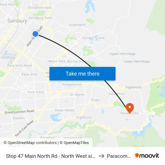 Stop 47 Main North Rd - North West side to Paracombe map