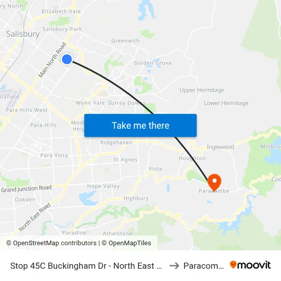 Stop 45C Buckingham Dr - North East side to Paracombe map