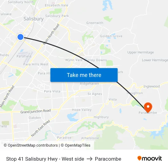 Stop 41 Salisbury Hwy - West side to Paracombe map